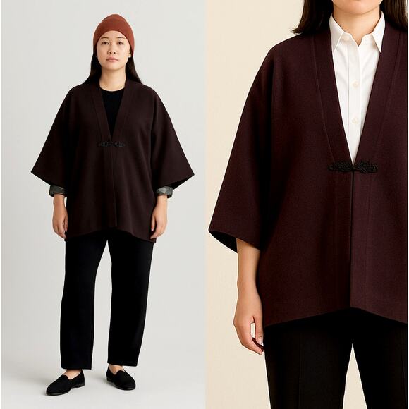 eskandar Jackets & Blazers - Eskandar 1 Kimono 100% Cashmere $2850 Cardigan Sweater Jacket Eggplant Purple M